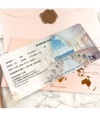 客製愛的地圖x登機證機票型婚卡 P12002